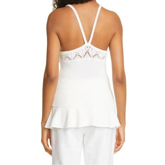 REBECCA TAYLOR WHITE PEPLUM STITCH TANK NWT SIZE SMALL - Picture 2 of 8